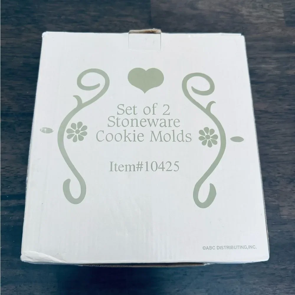 Vintage Spring Easter Heart Stoneware Cookie Molds Set